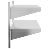 ZNTS 2-Tier Wall Shelf 100x40x60 cm Silver Stainless Steel 30309