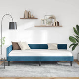 Corner Bed Frame with Headboard Blue 90 cm x 190 cm Velvet 42016143