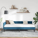 Corner Bed Frame Blue 100 x 200 cm Velvet and Engineered wood 42016163