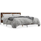 Bed Frame without Mattress Smoked Oak 160x200 cm 3280009