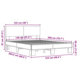 Bed Frame without Mattress Brown Oak 120x200 cm 3280201
