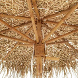 Garden Parasol Brown Bamboo and Banana Leaf Large Foldable 43160