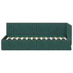 Corner Bed Frame with Headboard Dark green 80 x 200 cm Velvet 42016248