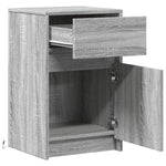 ZNTS Bedside Cabinets with LED Lights 2 pcs Grey Sonoma Engineered Wood 852009