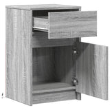 ZNTS Bedside Cabinets with LED Lights 2 pcs Grey Sonoma Engineered Wood 852009