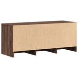 TV Cabinet with LED Brown Oak 97x34x40 cm Engineered Wood 852242
