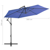 Cantilever Garden Parasol Blue Polyester, Metal Large Tiltable 47133