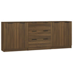 3 Piece Sideboards Brown Oak Engineered Wood 3115787