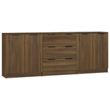 3 Piece Sideboards Brown Oak Engineered Wood 3115787