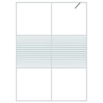 Walk-in Shower Wall White 140x195 cm Clear ESG Glass 152154