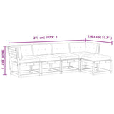 5 Piece Garden Sofa Set with Cushions White Solid Wood Pine 3217006