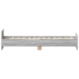 Bed Frame without Mattress Grey Sonoma 75x190 cm Small Single Engineered Wood 835951