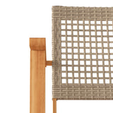 Garden Chairs 2 pcs Beige Poly Rattan and Acacia Wood 365869
