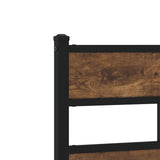 Headboard Smoked Oak 160 cm Iron and Engineered Wood 4017088