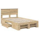 Bed Frame Sonoma Oak 120 x 200 cm Engineered Wood 3408783