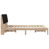 Bed Frame with Headboard Brown 135 x 190 cm Solid Pine Wood 878901