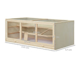 Wooden Hamster Cage, Small Animals Hutch with Tray, Openable Top, Exercise Play House Pen, 115L x T3398P349833