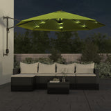 Wall-mounted Parasol with LEDs Apple Green 290cm 362893