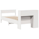 Bookcase Bed without Mattress White 75x190 cm Small Single Solid Wood Pine 3322973
