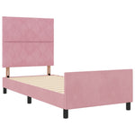 ZNTS Bed Frame Pink 90x200 cm Velvet 3344986