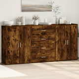 Sideboards 3 pcs Smoked Oak 60x31x84 cm Engineered Wood 3276578