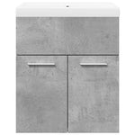 ZNTS 2 Piece Bathroom Furniture Set Concrete Grey Engineered Wood 3324857