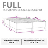 Bed Frame without Mattress Light Grey 137x190 cm Full Fabric 347104