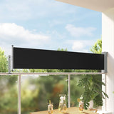 Patio Retractable Side Awning 60x300 cm Black 48352