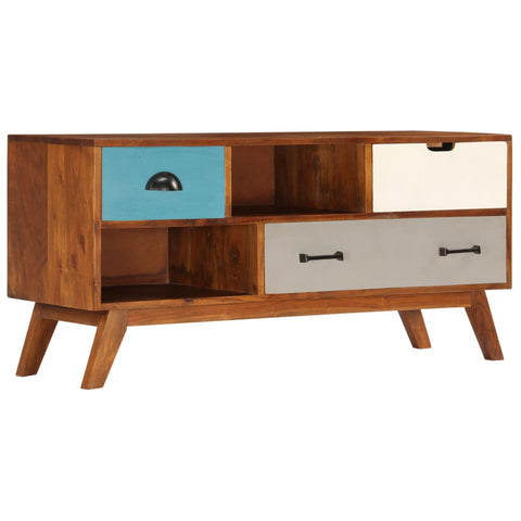 TV Cabinet with 3 Drawers 110x35x50 cm Solid Acacia Wood 247936