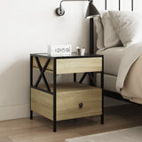 Bedside Table with Infinity LED Sonoma Oak 40x40x51 cm 3284102