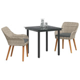 Dining Set Light grey Poly rattan 3261712