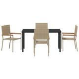 Garden Dining Set with Cushion 5 pcs Beige Poly Rattan 3379718