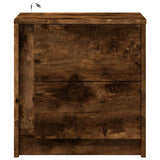Bedside Cabinets with LED Lights 2 pcs Smoked Oak Engineered Wood 852056