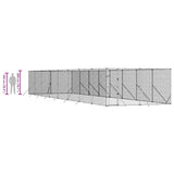 Outdoor Dog Kennel Silver 4x16x2 m Galvanised Steel 3190458