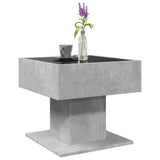 ZNTS Coffee Table with LED Concrete Grey 50x50x45 cm Engineered Wood 847528