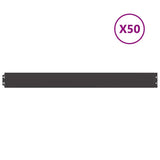 Lawn Edgings 50 pcs Black 10x103 cm Cold-rolled Steel 860136