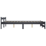 Bed Frame Dark Grey Solid Pine Wood, Plywood Double Durable 322023