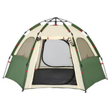 Camping Tent Cabin 4-Person Green Quick Release 4005332