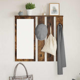 Wall-Mounted Coat Rack with Shelf Smoked oak 84 x 10 x 80 cm 874495