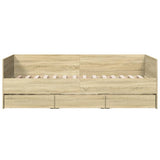 Daybed Sonoma oak Engineered wood 90 x 200 cm 3280820