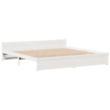 Bed Frame with Headboard without Mattress White 200x200 cm 3306030