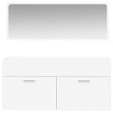 Bathroom Cabinet with Mirror White Engineered Wood 833884