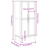 Wardrobe FLORO Wax Brown 77x53x171 cm Solid Wood Pine 374005