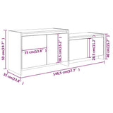 TV Cabinet Concrete Grey 146.5x35x50 cm Engineered Wood 809813