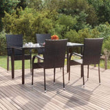 ZNTS 5 Piece Garden Dining Set Black Poly Rattan 3156656
