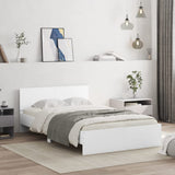 Bed Frame White Engineered Wood, Plywood Small Double Durable 3207511