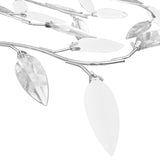 ZNTS Ceiling Lamp with Acrylic Crystal Leaf Arms for 5 E14 Bulbs White 289239