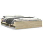 Bed Frame without Mattress Sonoma Oak 150x200 cm King Size Engineered Wood 3295648