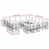 Garden Sofa Set with Cushion 14 pcs Black Aluminium 3378937