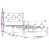 Metal Bed Frame without Mattress with Footboard White 100x200cm 376288